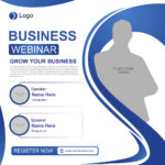 business webinar social media postr template