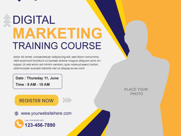 Digital marketing training social media poster