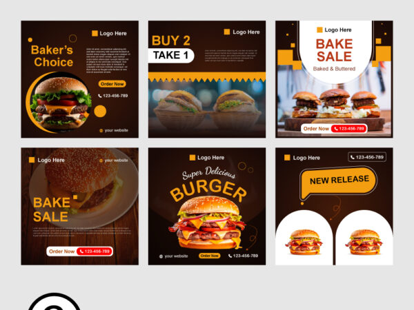 Burger and Bake sale fast food poster collection