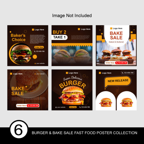 Burger and Bake sale fast food poster collection