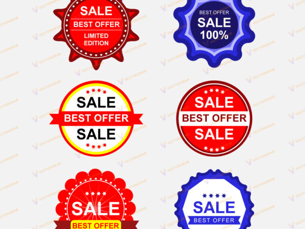 Sale offer badge vector illustration