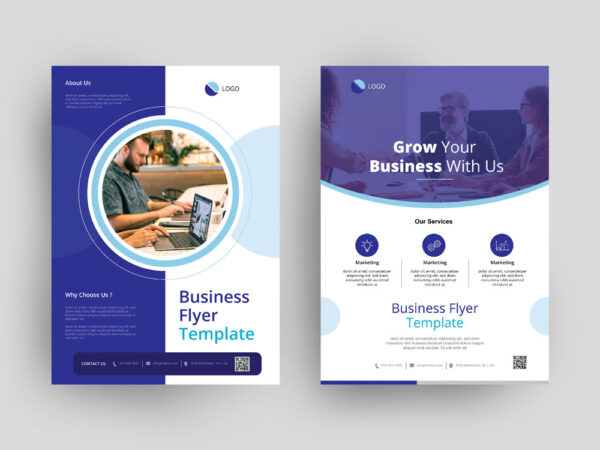 Business flyer template front and back design