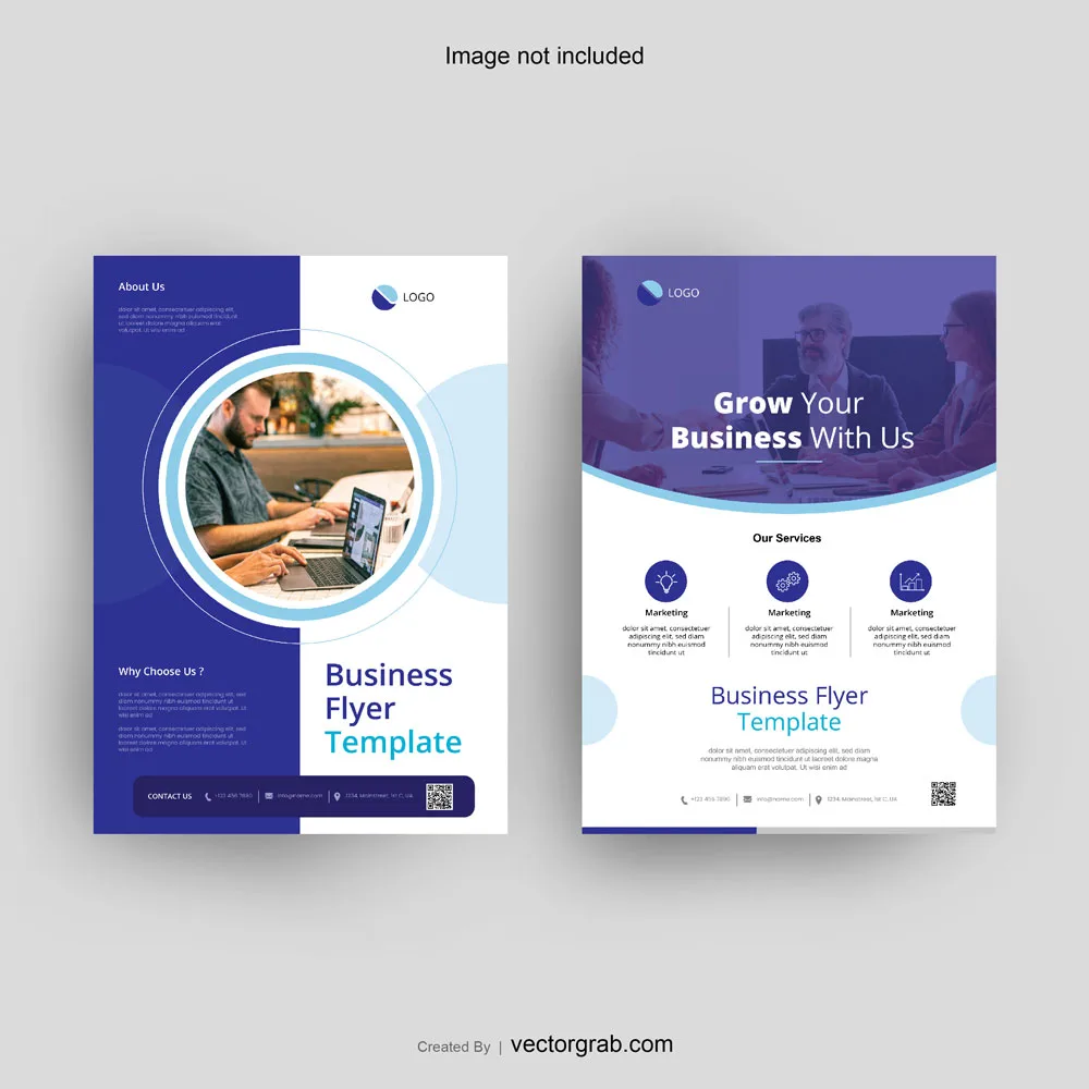 Business flyer template front and back design