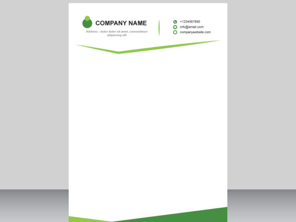 Company letterhead simple template green color theme