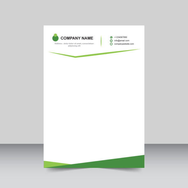 Company letterhead simple template green color theme