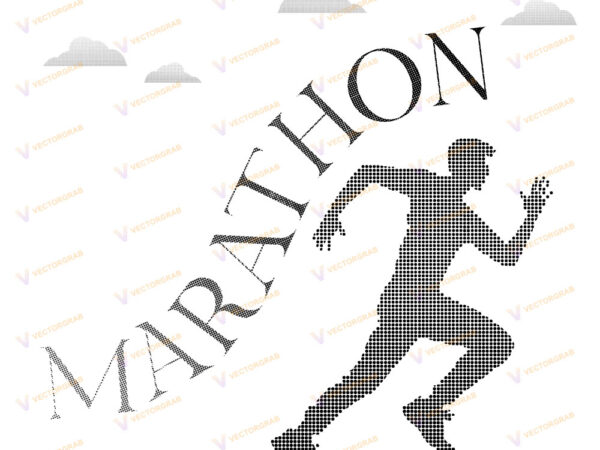 Marathon vector creative halftone effect