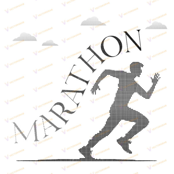 Marathon vector creative halftone effect