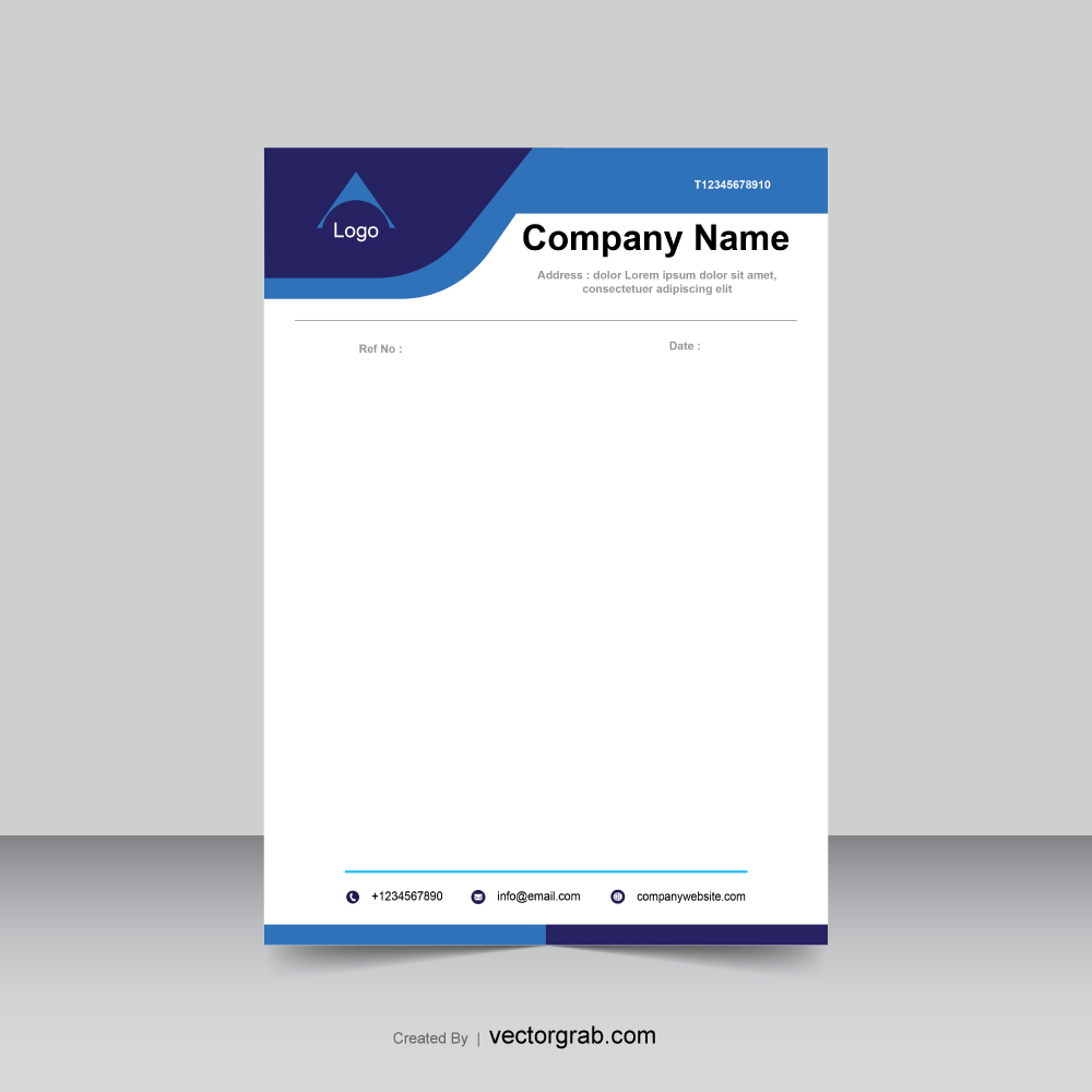 Corporate company blue and white letterhead design