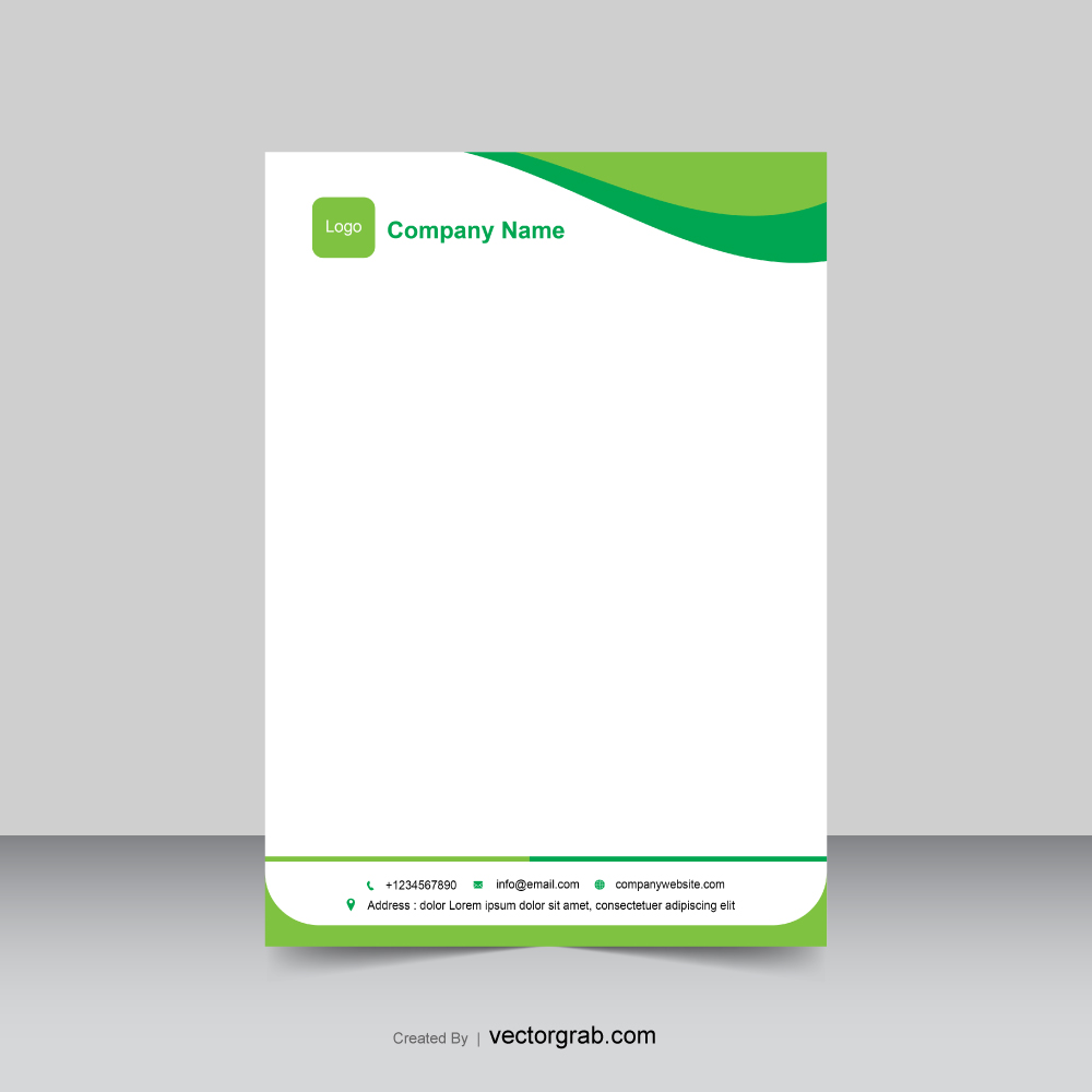 Green modern letterhead design template