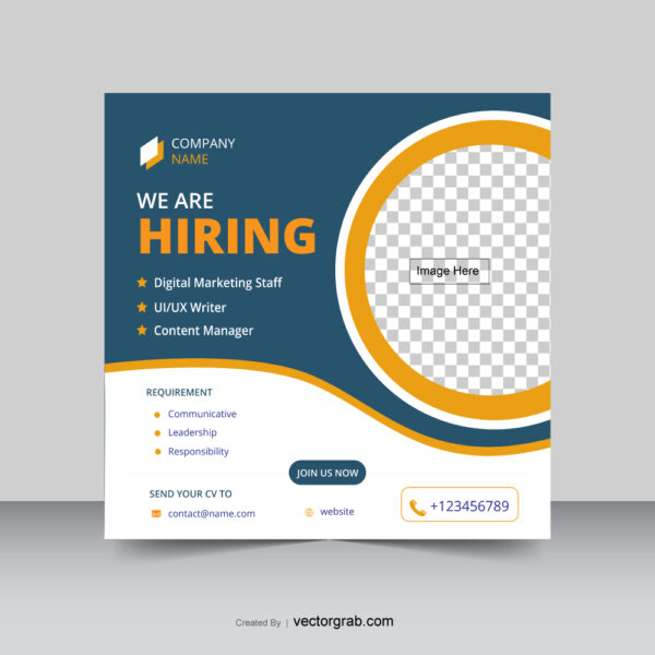 hiring social media poster template