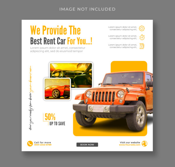 Car Rental Flyer Social Media Instagram Post Banner Template