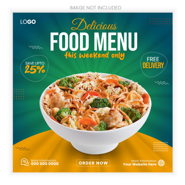 Psd Delicious Food Menu Social Media Square Template