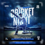 Cricket Game Social Media Post Design PSD Template