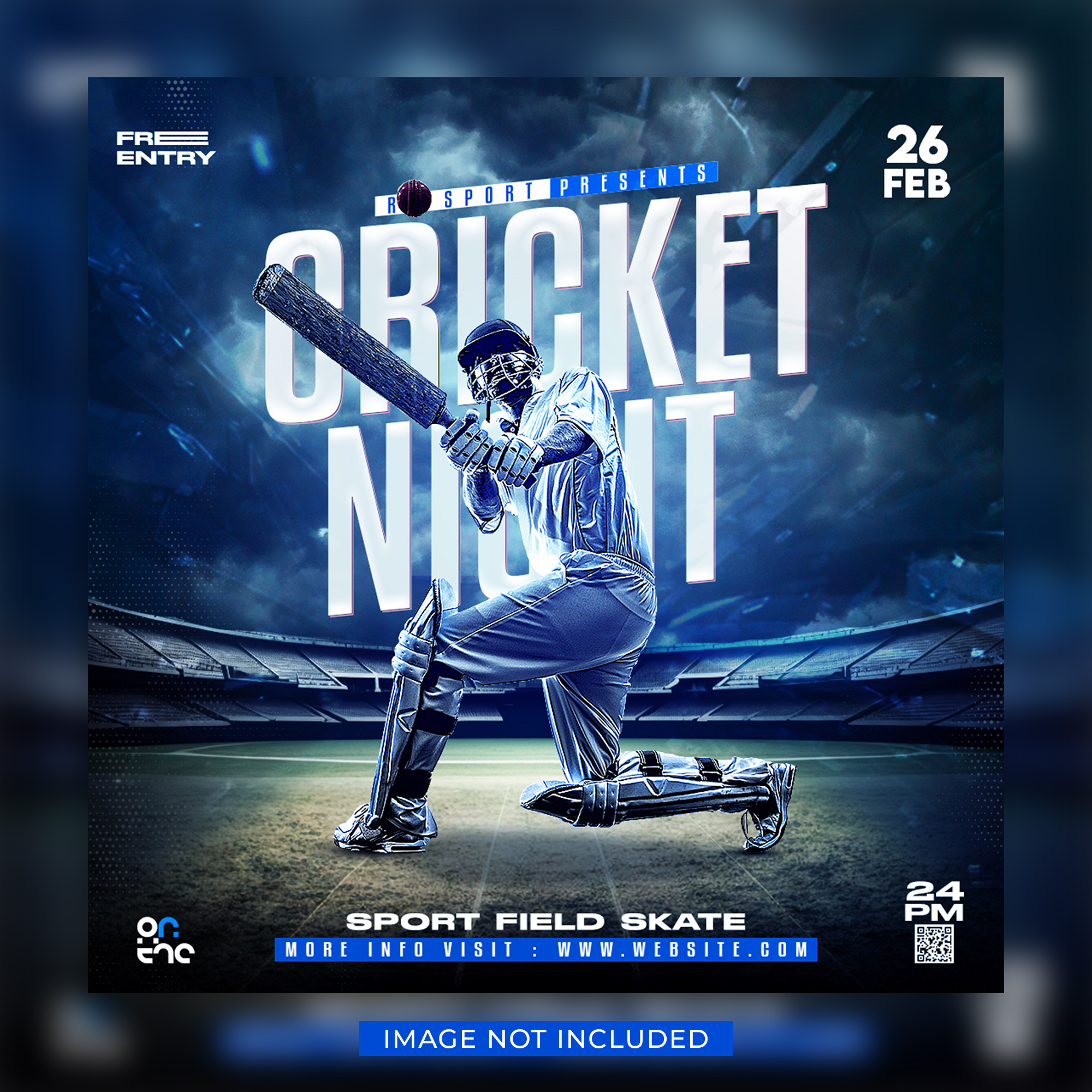 Cricket Game Social Media Post Design PSD Template