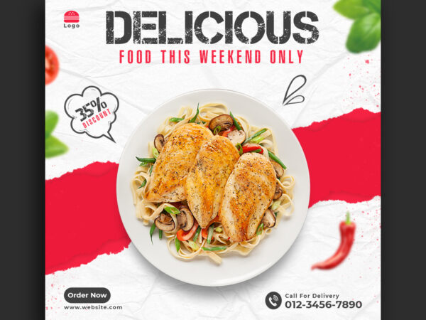 Delicious Food Menu Social Media Promotion Instagram Post Banner