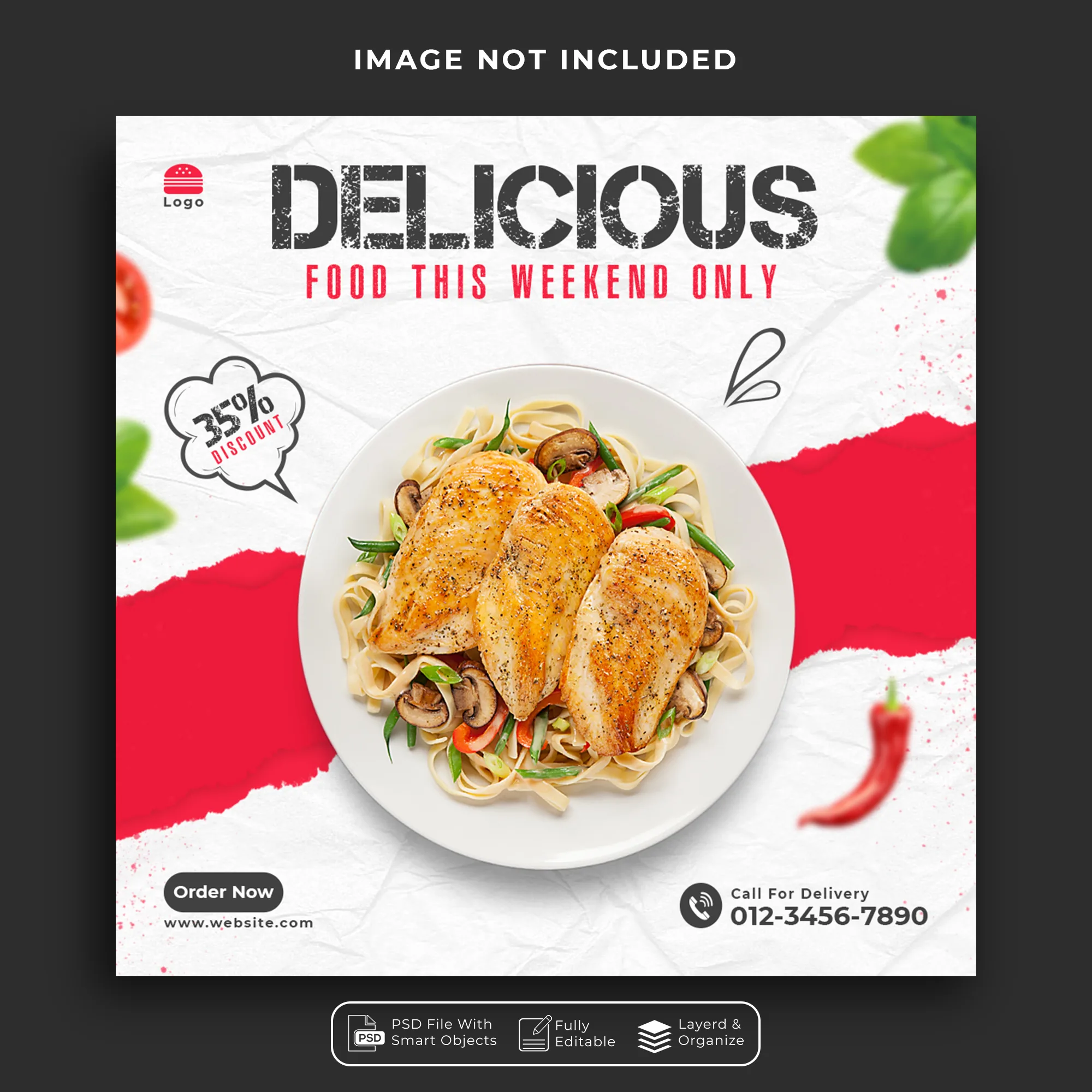 Delicious Food Menu Social Media Promotion Instagram Post Banner