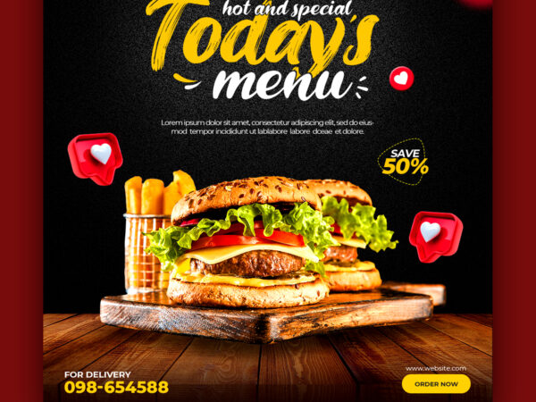 Food Social Media Promotion Instagram Banner Post Design Template