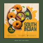Idli Vada Breakfast Social Media Banner Instagram Post Template PSD