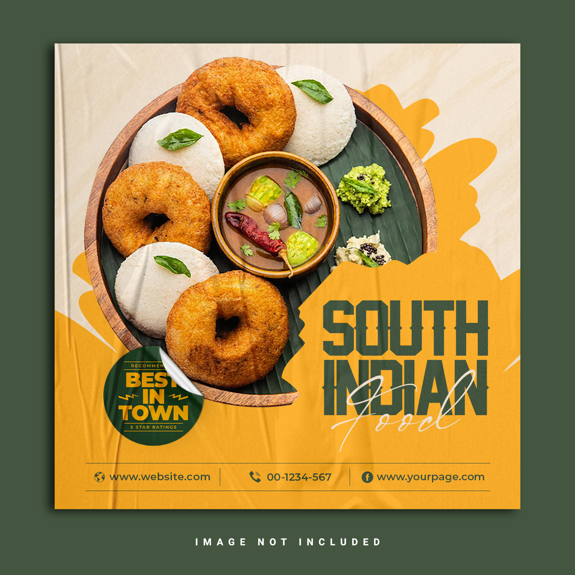 Idli Vada Breakfast Social Media Banner Instagram Post Template PSD