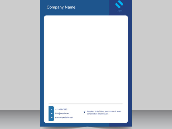 Letterhead design simple blue theme template
