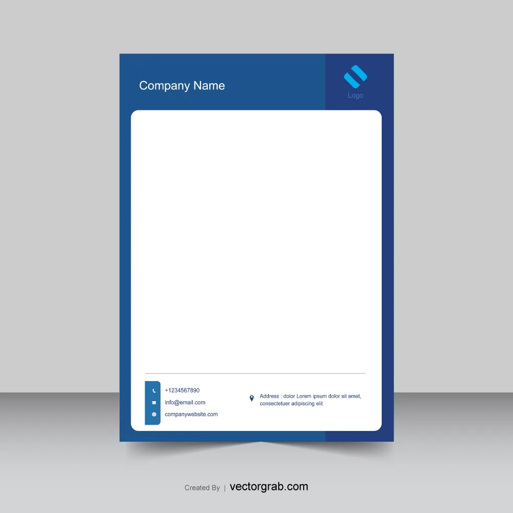 Letterhead design simple blue theme template