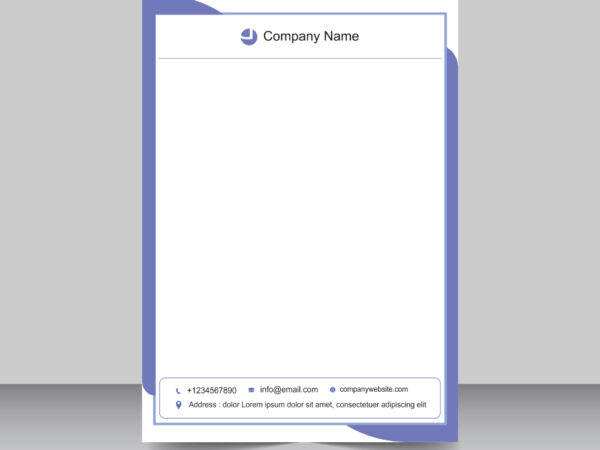 Letterhead design template light blue color