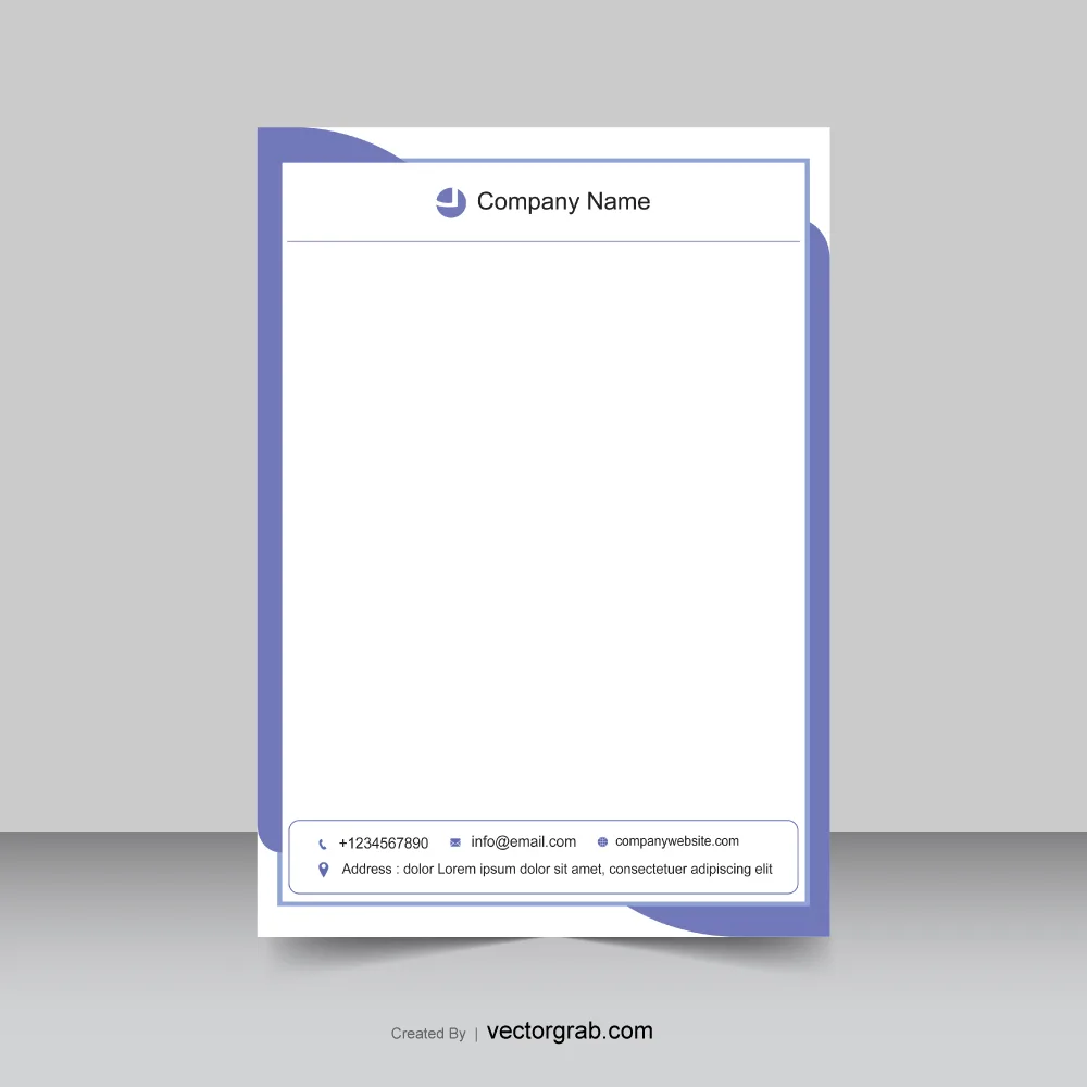 Letterhead design template light blue color