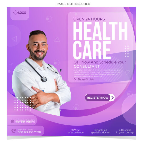 Medical Healthcare Social Media Post Design Hospital Clinic Doctor