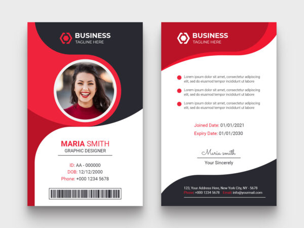 Modern Clean Business ID Card PSD Template