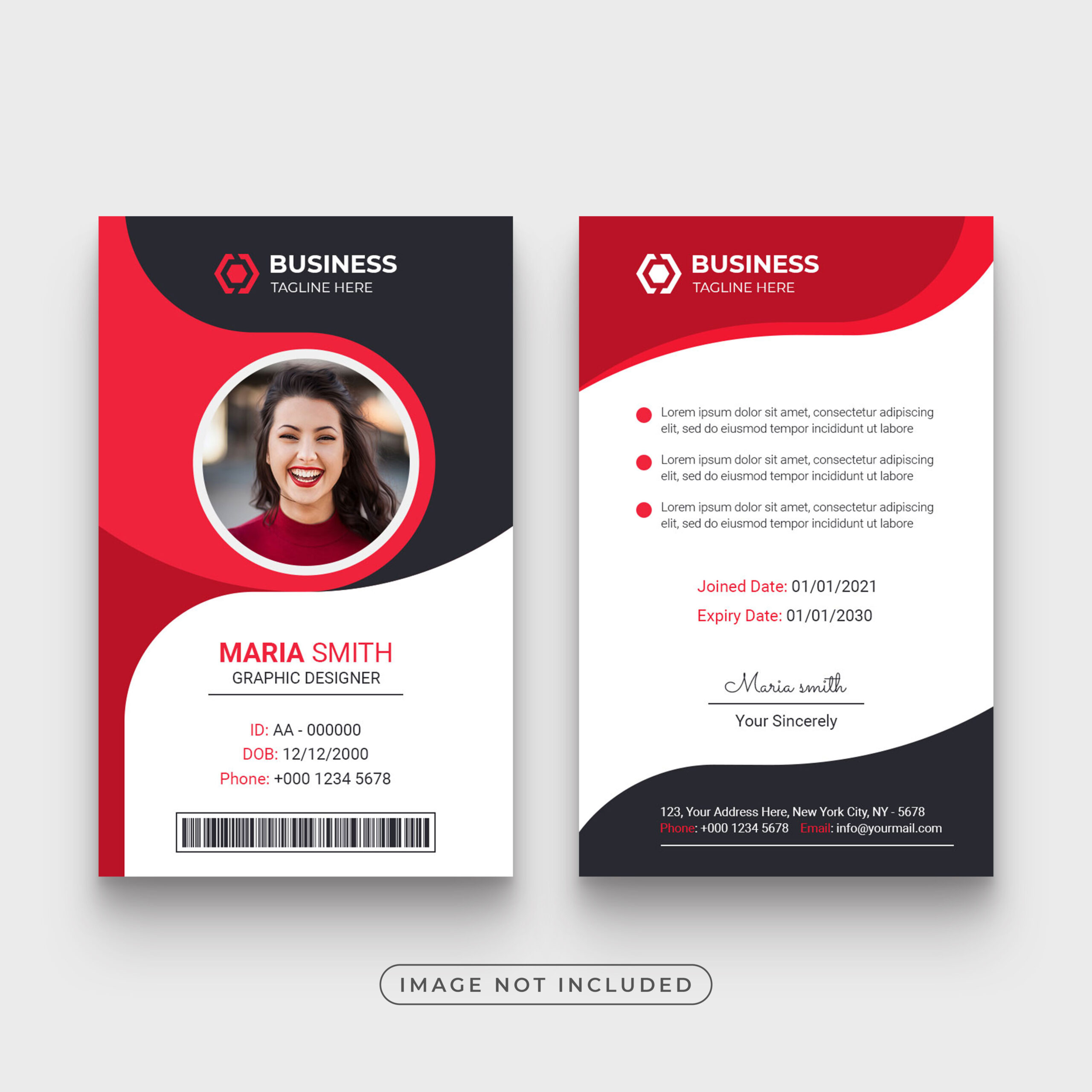 Modern Clean Business ID Card PSD Template