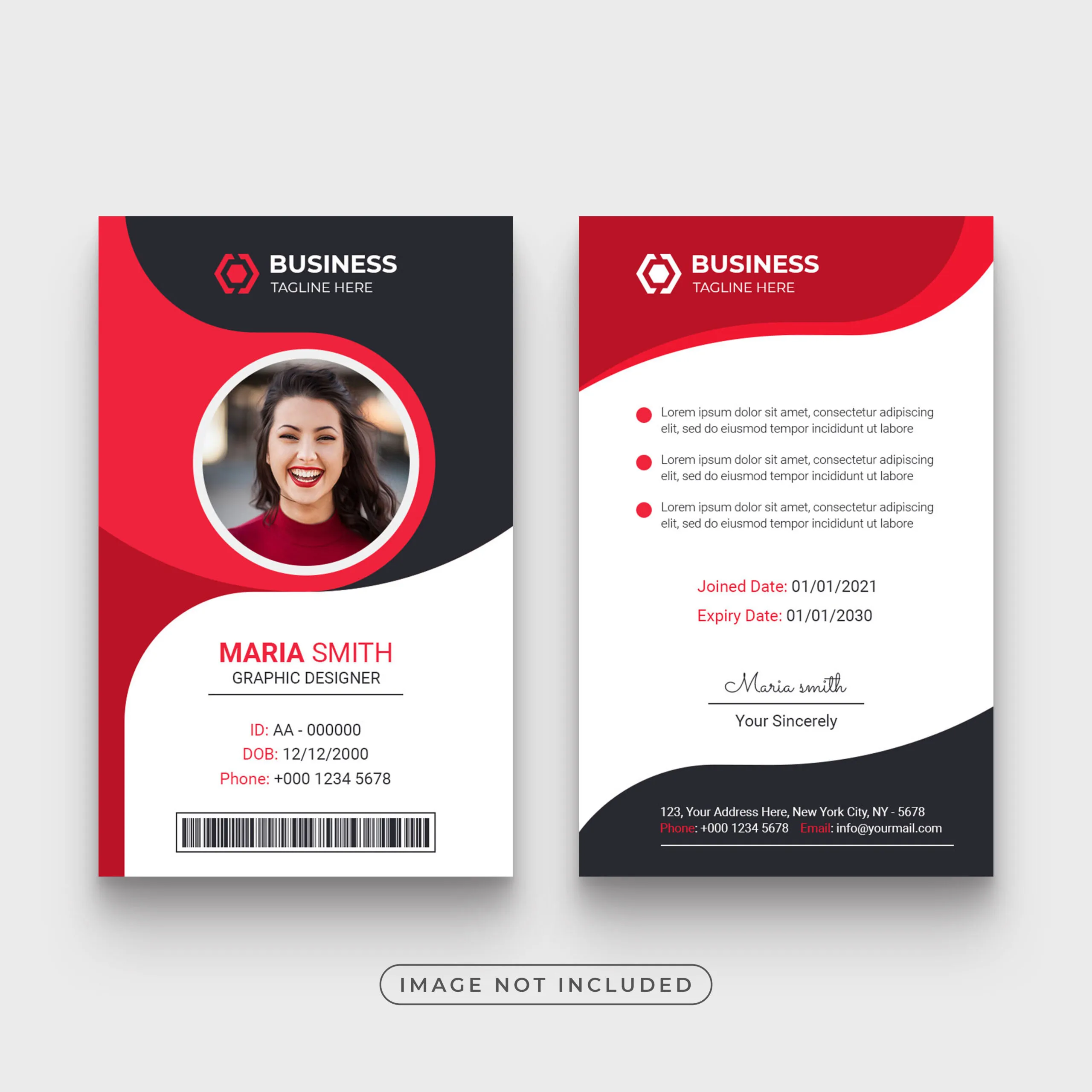 Modern Clean Business ID Card PSD Template