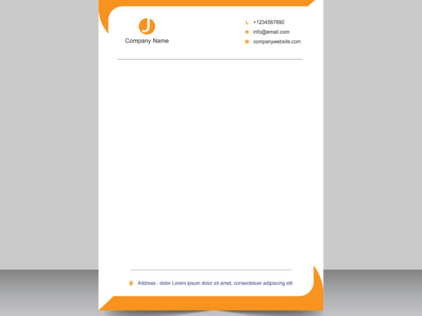 Orange theme letterhead design template