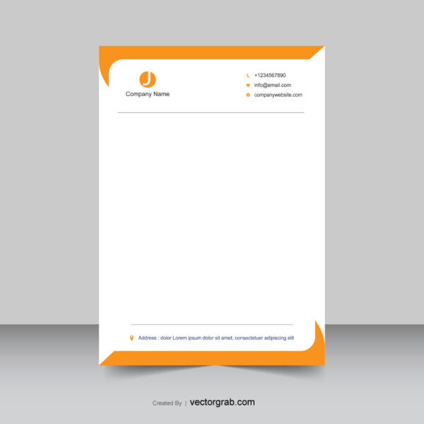 Orange theme letterhead design template