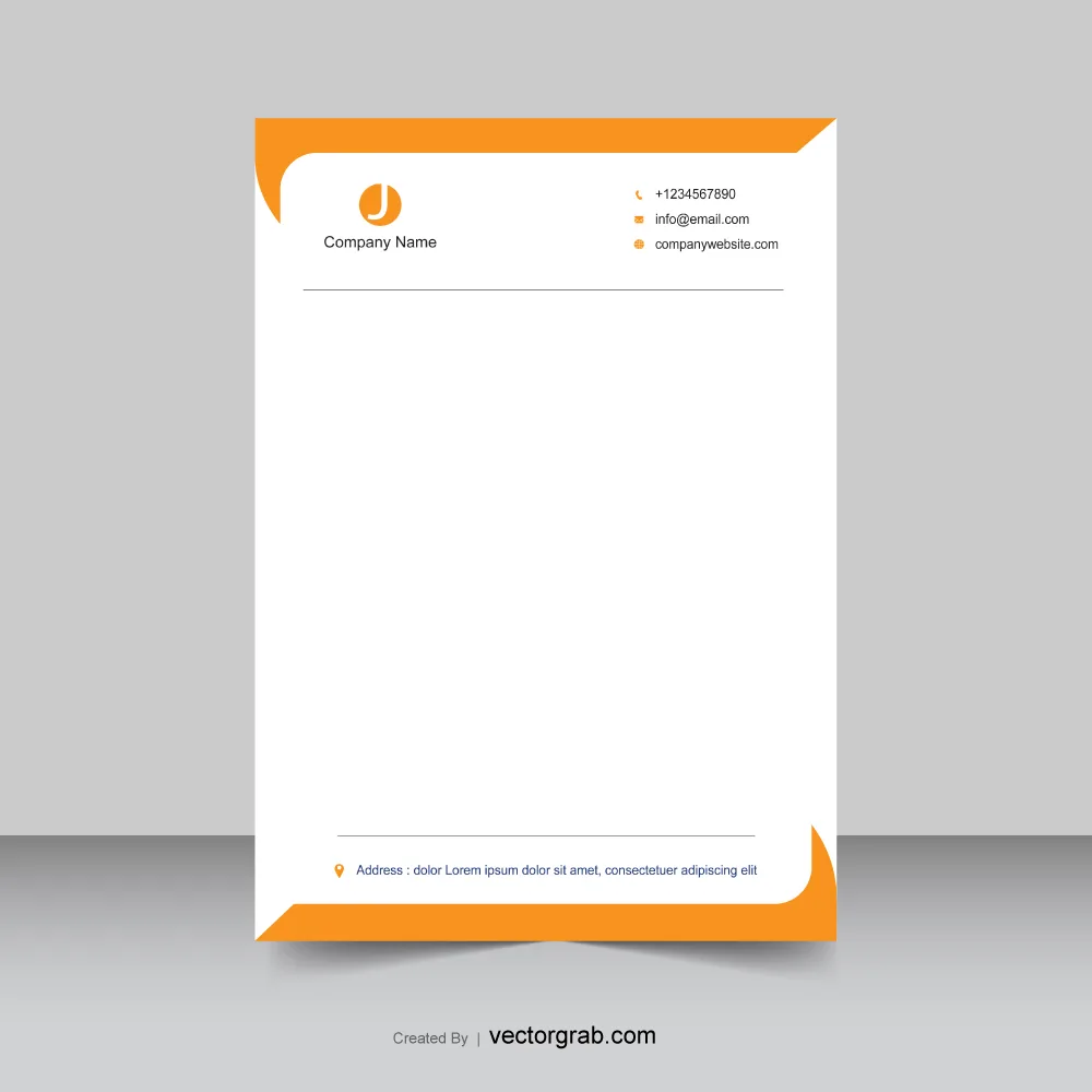 Orange theme letterhead design template