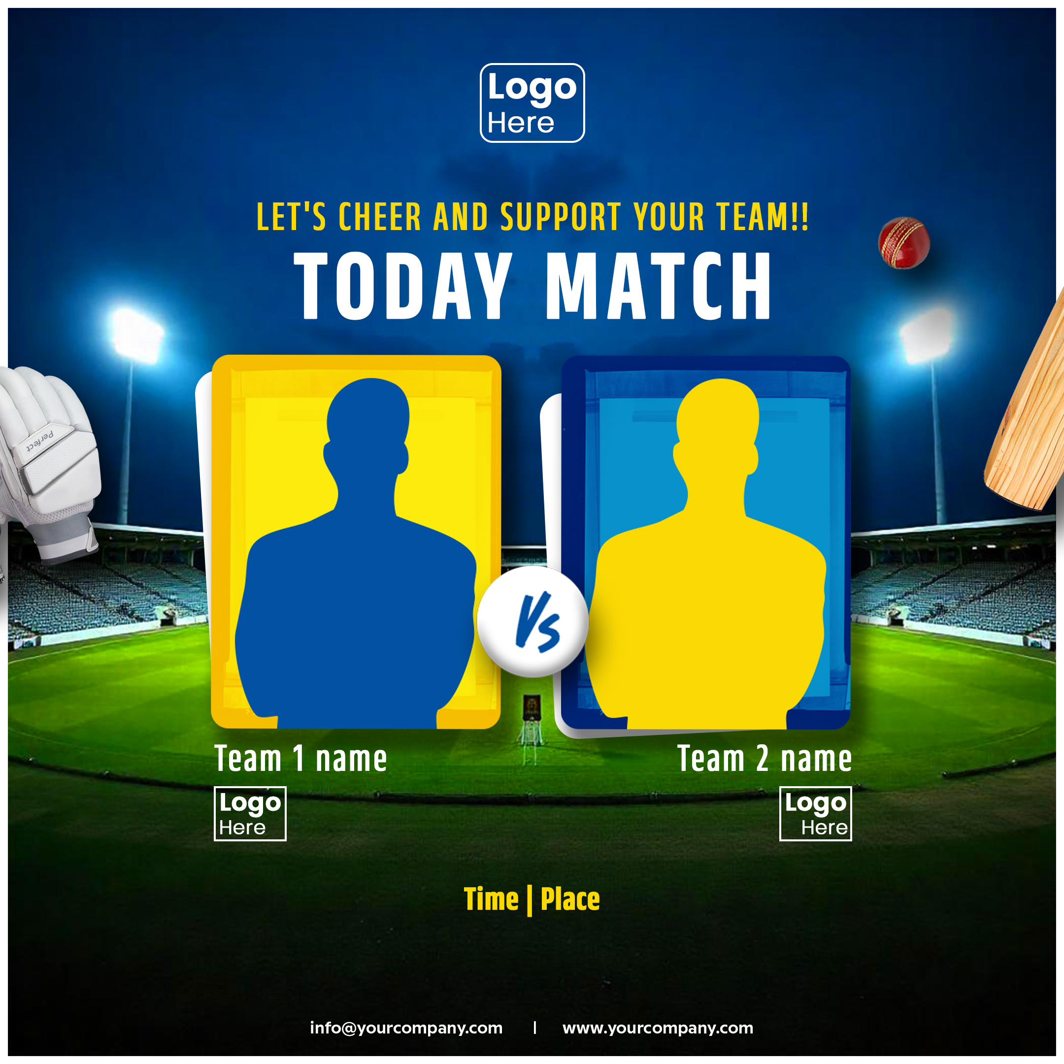 Todays Cricket Match Cheer Support Your Team PSD Template