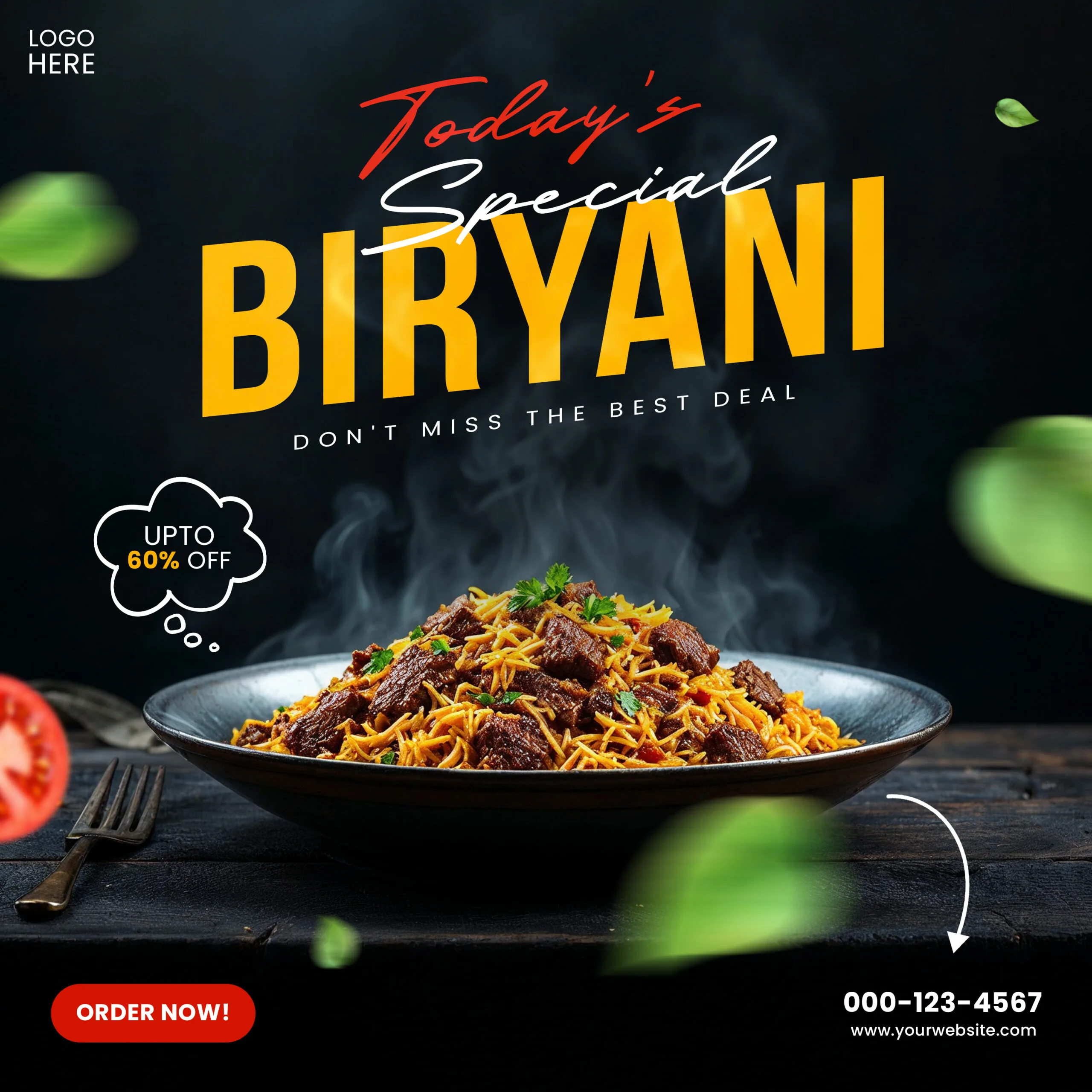 biryani food social media banner post template