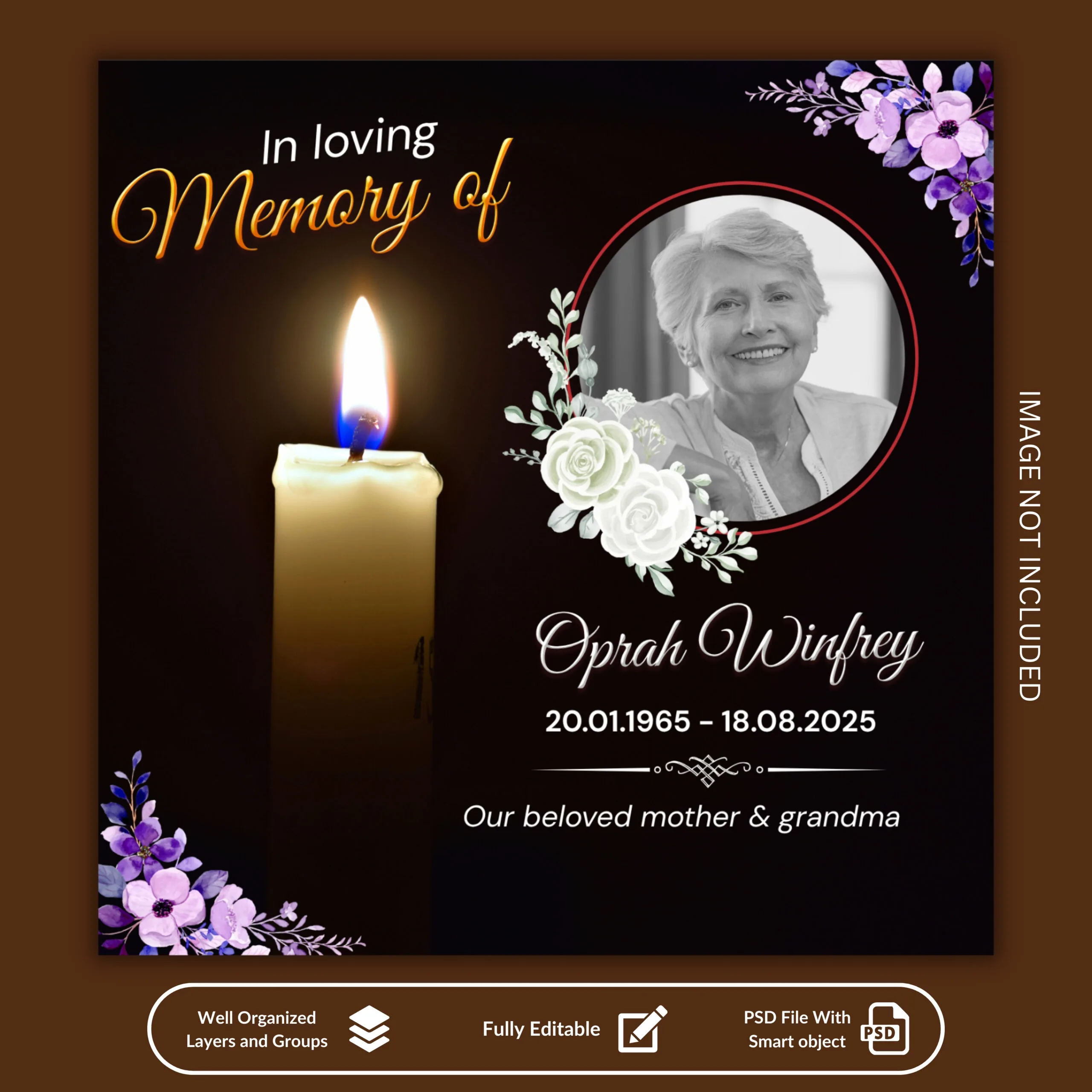 Funeral Social Media Instagram Post Design Template