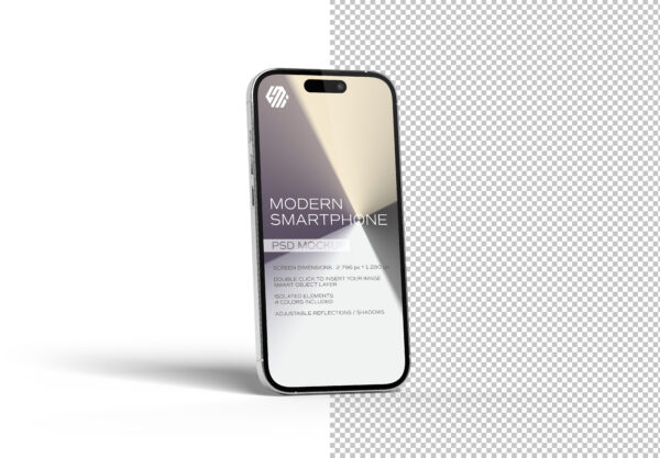 Modern Smartphone Isolated White Mockup