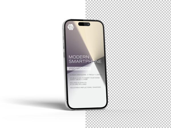 Modern Smartphone Isolated White Mockup