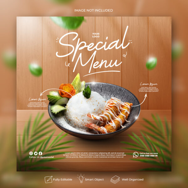 Social Media Post Food Restaurant Template Banner