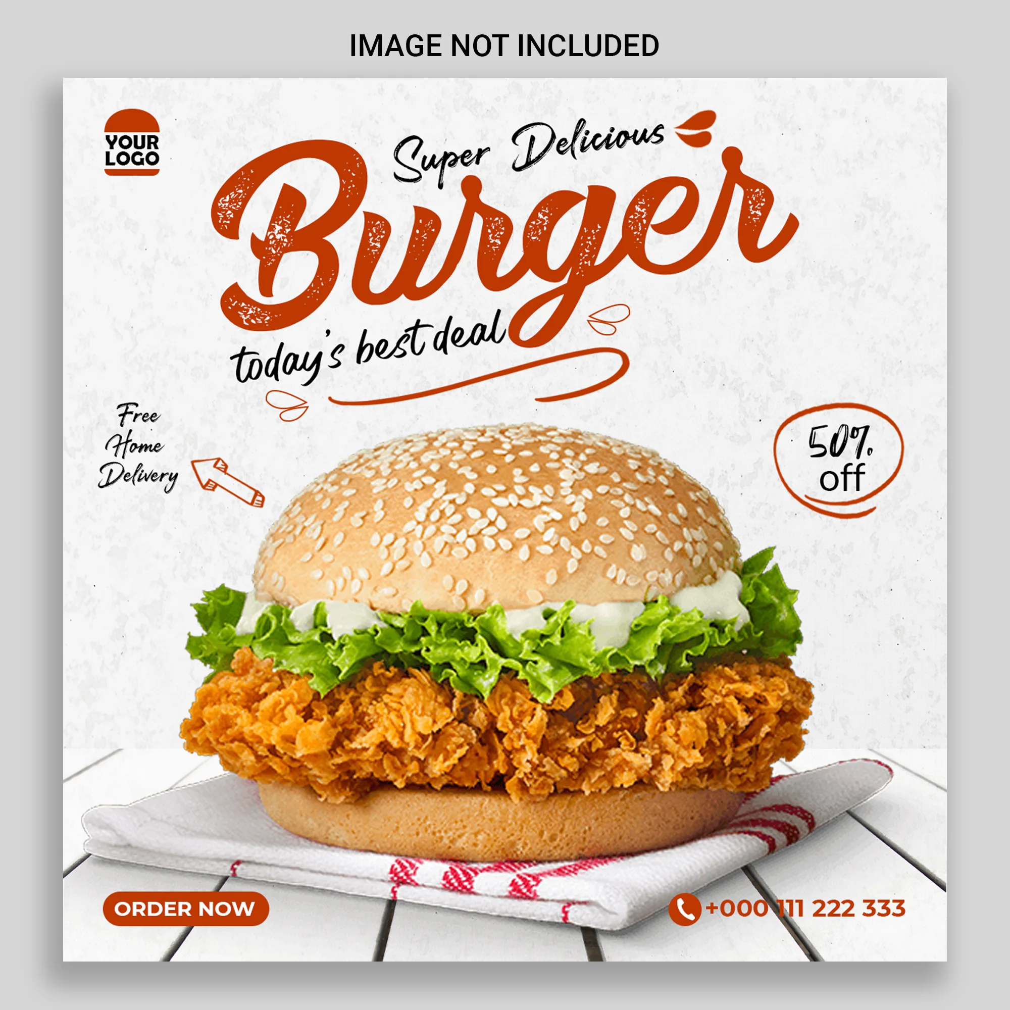 Super Delicious Burger Social Media Banner Design