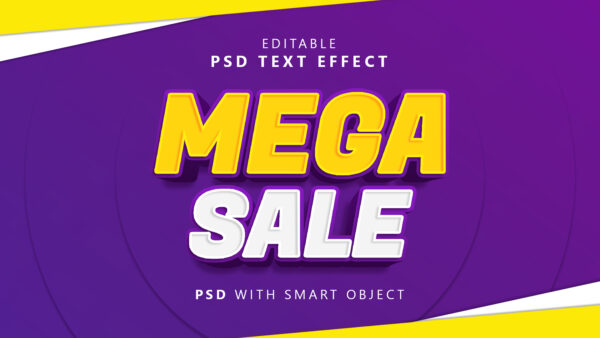 3d Mega Sale Text Effect psd