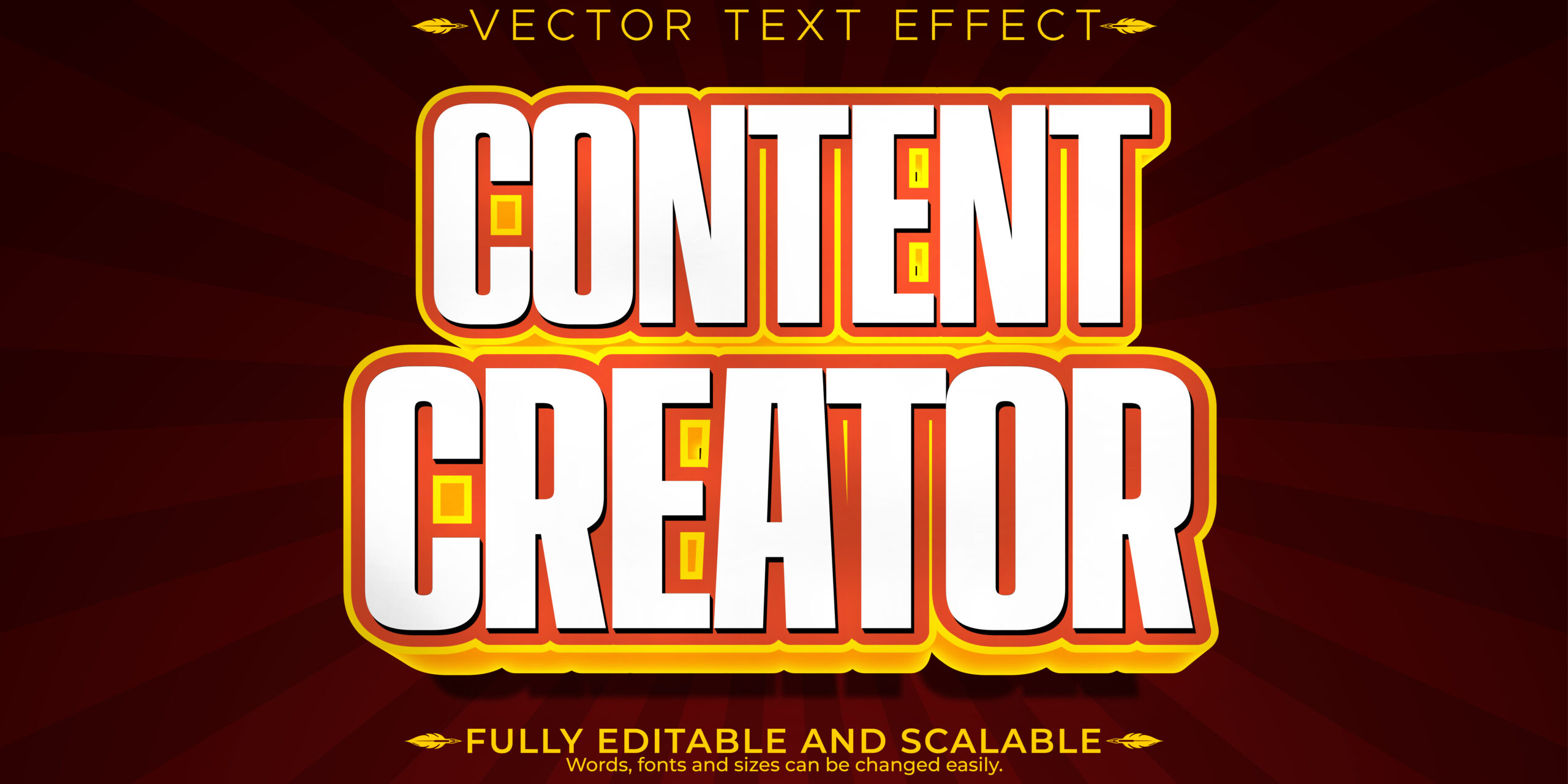 Banner Text Effect Editable Thumbnail Headline Customizable Font Style