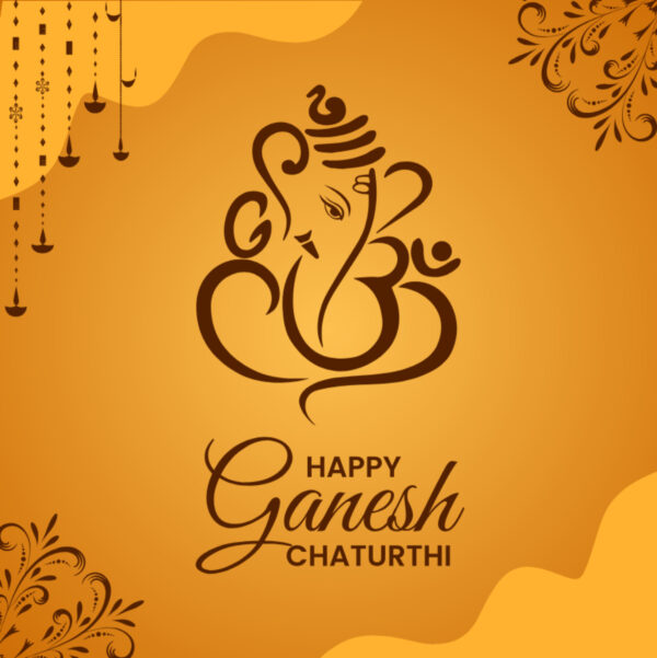 Brown Happy Ganesh Chaturthi Animated Social Media Post psd template