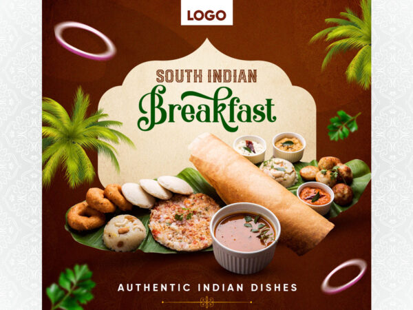 Creative Food Flyer Indian Food Post Social Media Banner Design Template