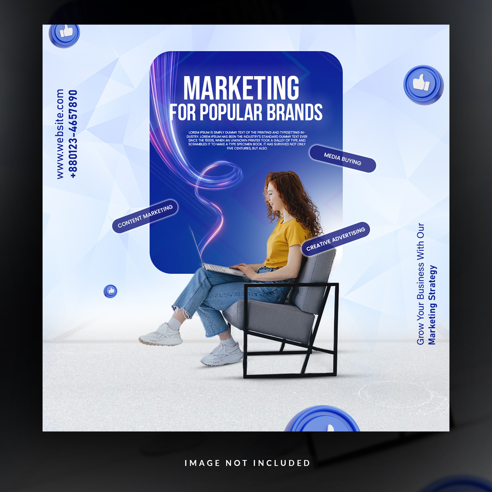 Digital Marketing Corporate Social Media Agency Banner Instagram Post PSD Template