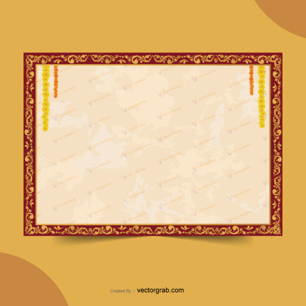 Invitation floral border and light color background with flower
