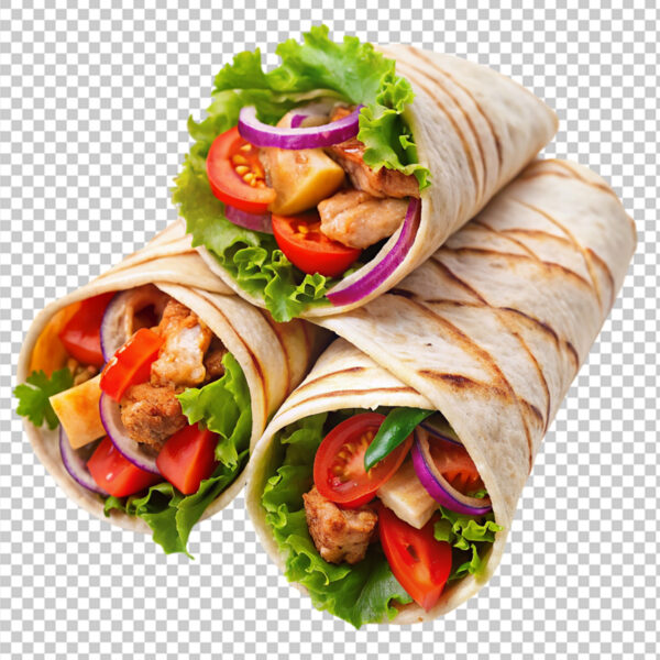 Large Shawarma Rolls With Chicken Vegetable Transparent Background