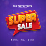 Super Sale Text Effect Mockup Template
