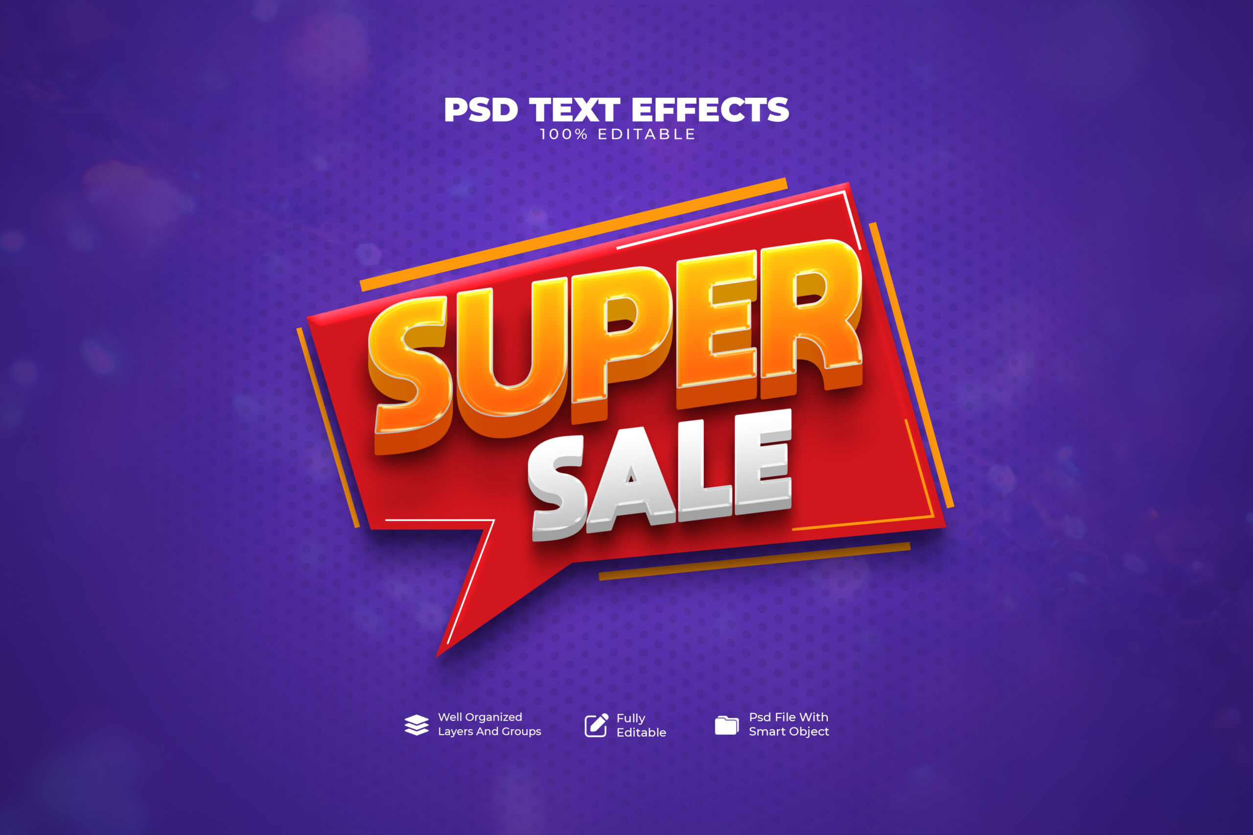 Super Sale Text Effect Mockup Template